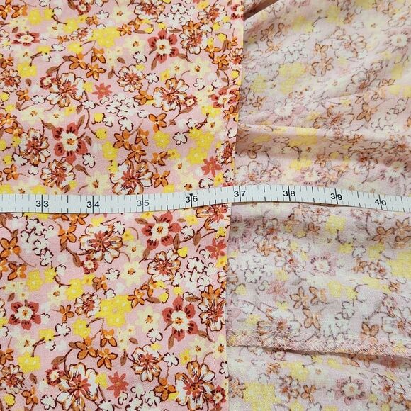 As U Wish Hi Low Cold Shoulder Tank Dress Ruffle Top Yellow Floral Large NWT - Picture 13 of 14